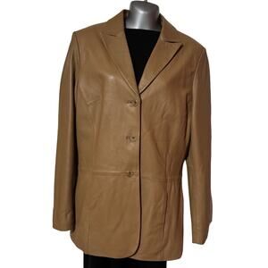 Pendleton Men’s Carmel 100% Butter Soft Leather Jacket Lined Single Breast Sz S